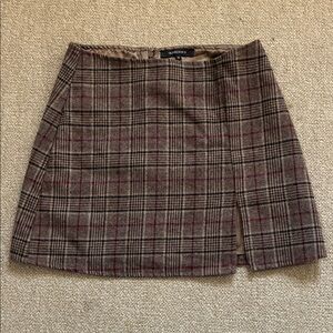 Olivaceous Plaid Mini Skirt
